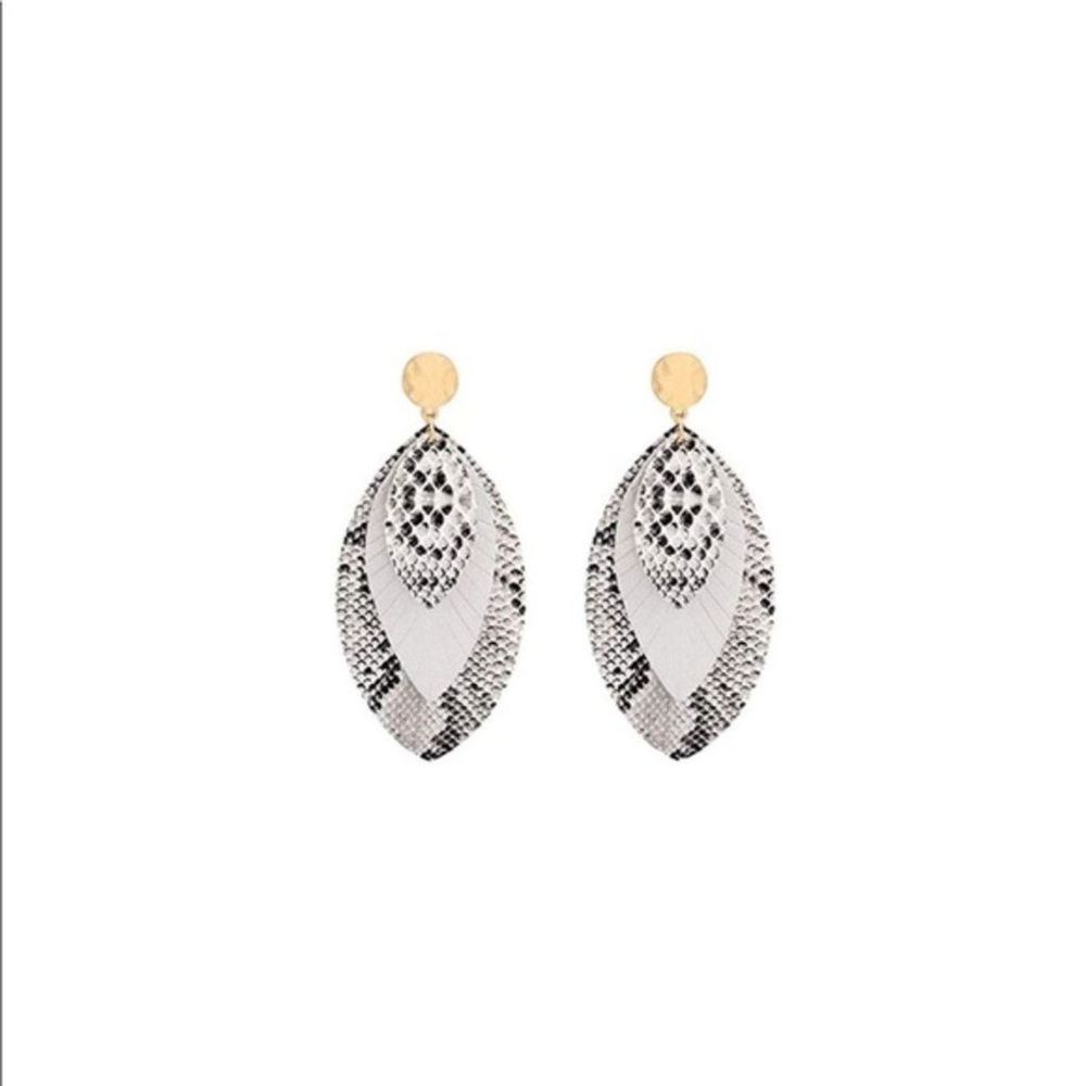 Snakeskin Triple Layer Boho Earrings